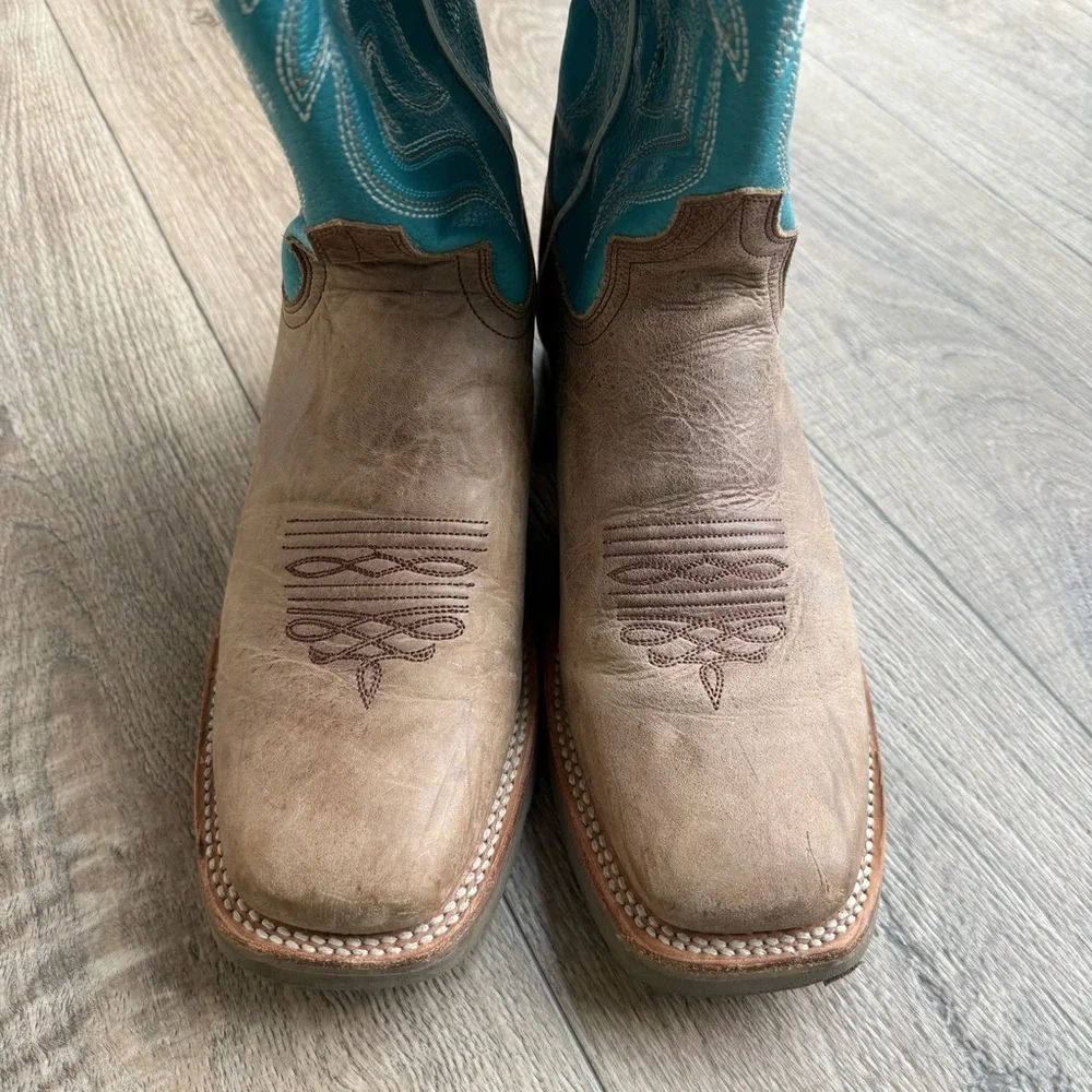 Roper Bart square toe cowboy boots turquoise men size 11 boots 9991